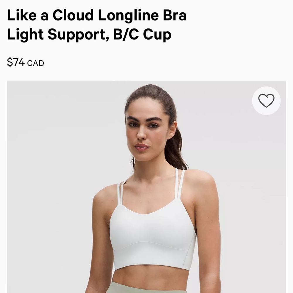 lululemon like a cloud longline sports bra